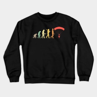 Retro Skydiving Evolution Gift For Skydivers & Parachutists Crewneck Sweatshirt